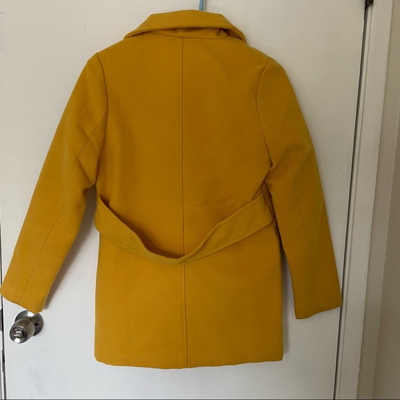 Mustard yellow wool coat - Picture 3 of 3